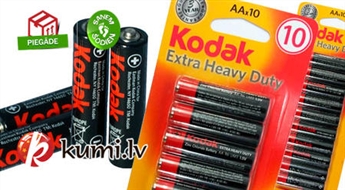10 kvalitatīvo "Kodak Extra Heavy Duty" bateriju komplekts (AA)