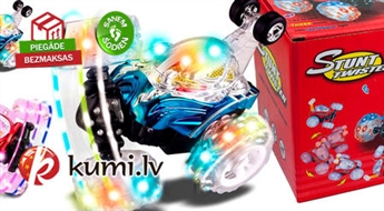 Supertrikiem! Stunt Twister radiovadāmais rotaļu auto ar LED gaismām un pulti