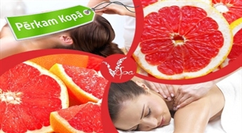 Sarkanā greipfrūta SPA kūre "Amora sapnis": visa ķermeņa masāža + pīlings + pirkstu masāža kājām (1 h 30 min)