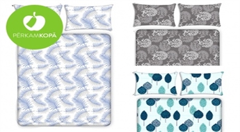 Dažādu dizainu kokvilnas gultas veļas komplekti - 2 spilvendrānas un pārvalks (160x200 vai 200x220 cm)