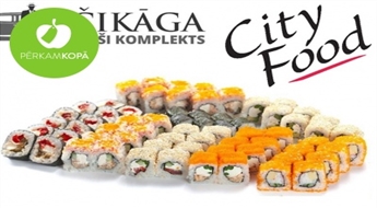 Вкусный и сытный комплект суши "ЧИКАГО" (68 шт.) из 7 видов суши от "CityFood"