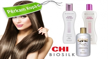 Koptiem matiem: profesionālie "BioSilk" un "CHI" šampūni, kondicionieri u.c.