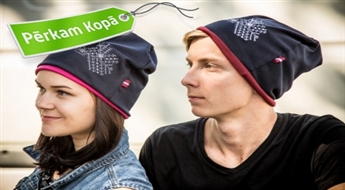 LATVIJAS DIZAINS: divpusējas trikotāžas "Smukumcepures" ar Latvijas kontūru vai simboliku