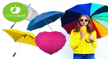 Dažādu modeļu un krāsu mehāniskie lietussargi - sirds, kvadrāta vai klasiskā formā
