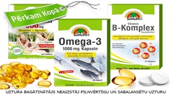 Ar vitamīniem pret vīrusiem! "SUNLIFE" magnijs, B vitamīns vai Omega 3