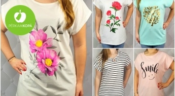 Женские футболки больших размеров с цветами, животными и др. мотивами