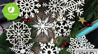 LATVIJAS DIZAINS: svētku dekoru komplekts "Sniegpārsliņu jampadracis" no K.WUD