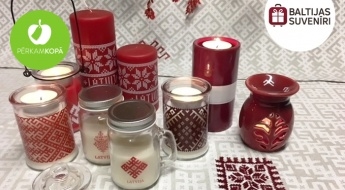 Создавай и дари тепло! ЛАТВИЙСКИЙ ДИЗАЙН: парафиновые свечи, свечи в стеклянных емкостях и подсвечники с латышскими рисунками