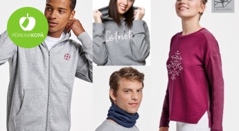 Radīts Latvijā! Vīriešu, sieviešu un bērnu džemperi, legingi un kakla sildītāji ar tautisku apdruku