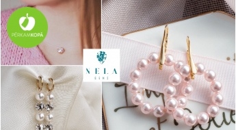 Radīts Latvijā! "Nela Gems" neredzamā kaklarota un dažādi auskari ar pērlēm un oriģinālajiem Swarovski kristāliem