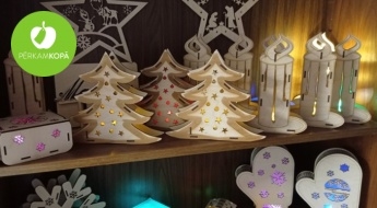 RAŽOTS LATVIJĀ! Ziemassvētku dekori no koka - saldumu trauki, lampas, burti u.c.