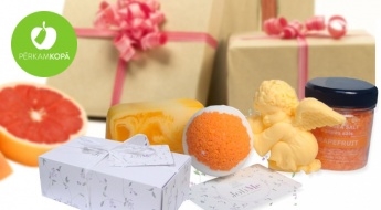 Идея для Рождественского подарка! Подарочные косметические комплекты для ванны: мыло + бомбочка для ванны + соль для ванны