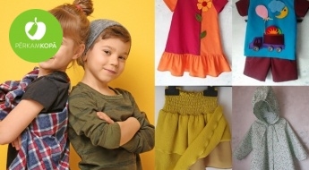 Bērnu drēbītes - krekliņi, vasaras lietus mētelis, svārki, dažādas kleitas un kostīmi