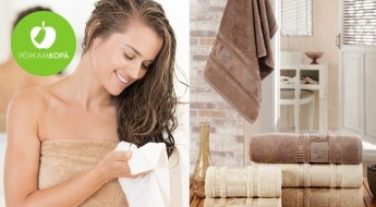 Элегантные и изысканные полотенца из бамбукового волокна коричневых оттенков - 50 x 90 см или 70 x 140 см