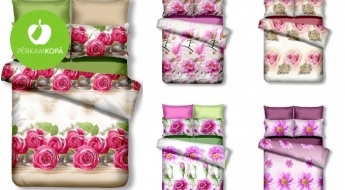 Комплекты постельного белья из микроволокна с яркими и красивыми 3D цветочными рисунками