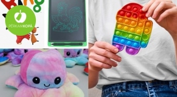 Populārā antistresa rotaļlieta POP IT, emociju astoņkājis, iemīļotās multfilmas varonis Bings u.c. rotaļlietas