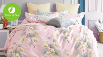 IZPĀRDOŠANA: divpusēji 100% kokvilnas satīna gultas veļas komplekti izteiksmīgās krāsās (140/160/200 x 200/220 cm)