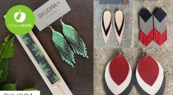 Сделано в Латвии! Серьги и браслеты из бисера или кожаные серьги от SKUDRA HANDMADE