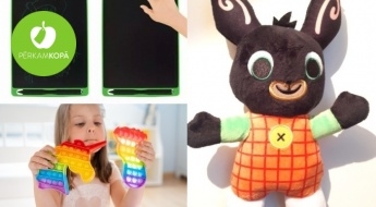 Populārā antistresa rotaļlieta POP IT, emociju astoņkājis, iemīļotās multfilmas varonis Bings u.c. rotaļlietas