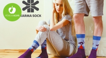 Чудесный аксессуар на осень! Латвийский дизайн: элегантные подарочные комплекты "Karma Sock" (1 или 4 пары носков, 37 - 45 размер)
