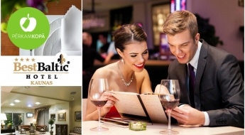 Romantiska atpūta + brokastis + baseins viesnīcā BEST BALTIC KAUNAS 2 personām SUPERIOR klases numuriņā (1 vai 2 naktis)