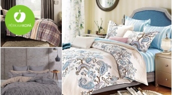 Augstas kvalitātes kokvilnas divpusēji gultas veļas komplekti dažādos izmēros un dizainos