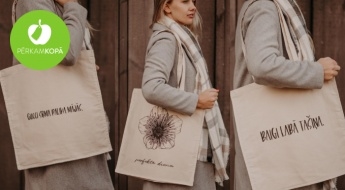 Radīts Latvijā! RELINE 100% kokvilnas auduma somas ar asprātīgiem uzrakstiem