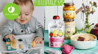 Сделано в Латвии! Биологические продукты для детей  "Rūdolfs" - пюре, густые соки и каши в комплектах