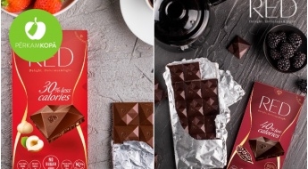 RAŽOTS LATVIJĀ! Šokolādes batoniņi un tāfelītes "RED" ar samazinātu kaloriju daudzumu - nopērkami komplektos