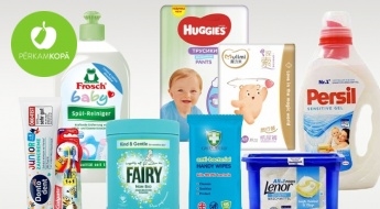 Autiņbiksītes, mitrās salvetes, zobu pastas, zobu birstes, šampūni u.c. preces bērniem