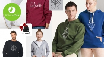 Radīts Latvijā! Vīriešu, sieviešu un bērnu džemperi, legingi, jakas ar patriotisku dizainu