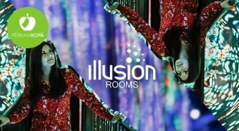 ILŪZIJAS NĀK! Biļete uz "Illusion Rooms" ilūziju istabām - lielākais spoguļu labirints, ēnu istaba, TORNADO tunelis u.c.