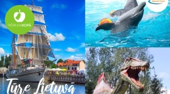 LIETUVA: brauciens uz Jūras muzeju, Delfināriju, Dinozauru parku un Apgāzto māju