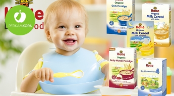 Izvēlies augstas kvalitātes pārtiku! HOLLE bioloģiskās putras un piena maisījumi bērniem
