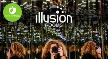 Aizraujoša un brīnumaina vieta! Biļete uz "Illusion Rooms" ilūziju istabām - lielākais spoguļu labirints, ēnu istaba, TORNADO tunelis u.c.