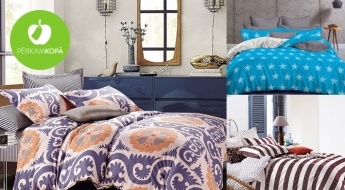 Augstas kvalitātes divpusēji gultas veļas komplekti no kokvilnas - dažādi izmēri