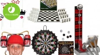 Настольные игры и аксессуары для вечеринок - шахматы со стаканчиками, шлем с держателем баночек и др.