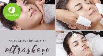 Nesāpīga un efektīva sejas ādas attīrīšanas procedūra - ādas tīrīšana ar ultraskaņu (50 min)