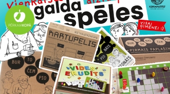 Простые и увлекательные игры для всей семьи: "Burtošanas čempionāts", "Kartupelis", "Domino" и "Vides erudīts"