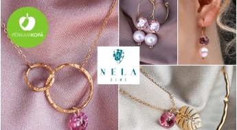 СДЕЛАНО В ЛАТВИИ! Сияющие серьги и украшения на шею  "Nela Gems" - широкий выбор кристаллов