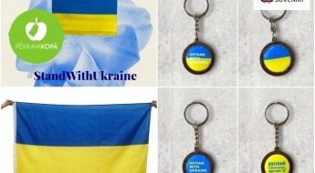 Par mieru Ukrainā! Atslēgu piekariņi un dažādu izmēru Ukrainas karogi