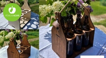 Radīts Latvijā! Koka alus kastes sešām pudelēm ar vai bez pudeļu attaisāmā