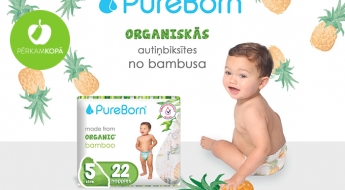 "PureBorn" organiskās bambusa autiņbiksītes bērniem - dažādi veidi un izmēri