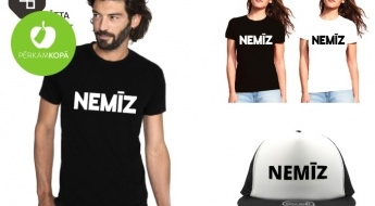 Сделано в ЛАТВИИ! Черные и белые футболки, джемперы и кепки для мужчин и женщин с надписью NEMĪZ (XS-3XL)