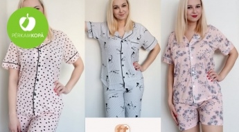 Kokvilnas pidžamu komplekti dažādās krāsās un izmēros