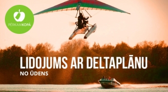 Pacelies spārnos virs Rīgas! 10 vai 20 min lidojums ar motodeltaplānu no ūdens + foto/video