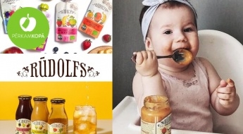 Вкусная распродажа! Биологические продукты для детей "Rūdolfs" - пюре, густые соки и каши
