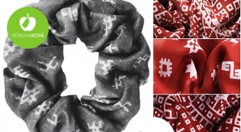ЛАТВИЙСКИЙ ДИЗАЙН: мультифункциональные круглые шарфы и банданы с латышскими знаками, рисунком пояса Лиелварде и пр.
