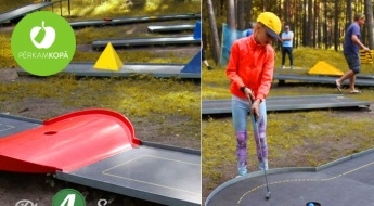 Ideja jautrai pēcpusdienai! Minigolfa spēle Mežaparkā 1-4 personām (18 laukumi)