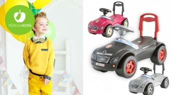 Tava mazuļa priekam! Automašīna bērniem ar rokturi stumšanai - motorikas prasmju attīstīšanai! 4 dažādas krāsas!